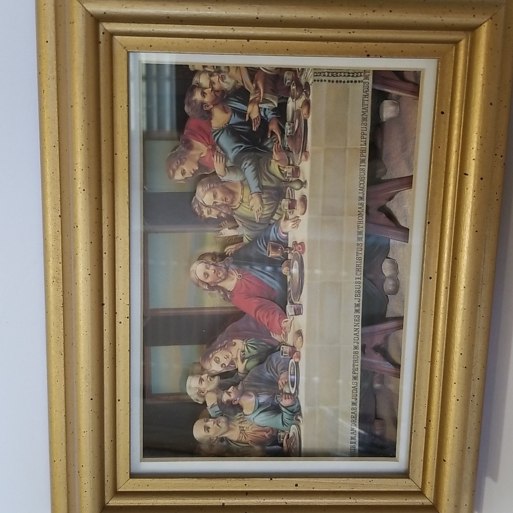 Gold Framed 3-D image of The Last Supper 9x7 1/2"